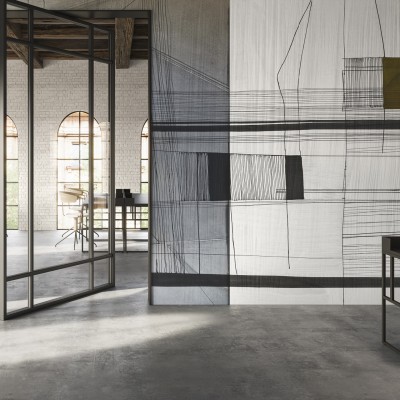 Tapet modern cu design abstract, in culori neutre.