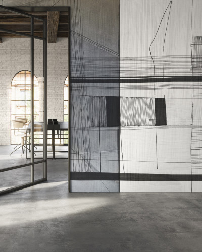 Tapet modern cu design abstract, in culori neutre.