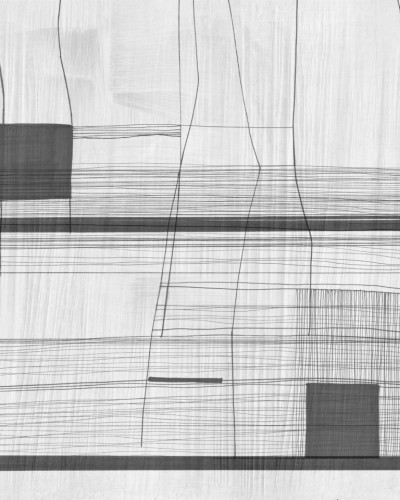 Tapet abstract cu linii fine si accente de gri