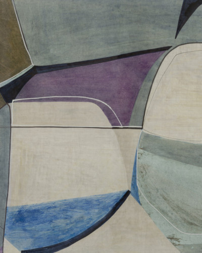 Tapet cu design abstract in nuante de albastru, maro si violet
