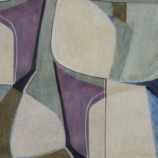 Tapet cu design abstract in nuante de albastru, maro si violet