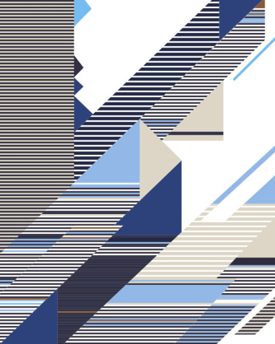 Tapet cu aspect geometric si modern, cu accente de albastru si gri.