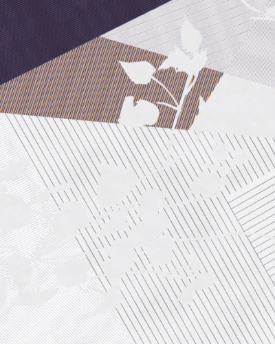 Tapet abstract cu design geometric și detalii florale subtile - Decoupage, Variant 2