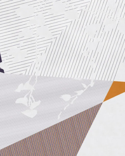 Tapet abstract cu design geometric și detalii florale subtile - Decoupage, Variant 2