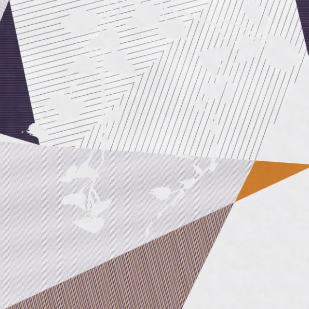Tapet abstract cu design geometric și detalii florale subtile - Decoupage, Variant 2
