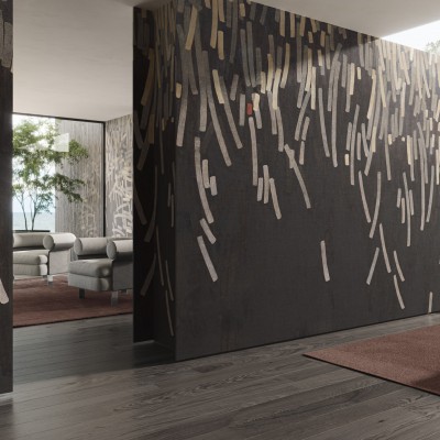 Tapet cu design abstract, linii fine și tonuri neutre
