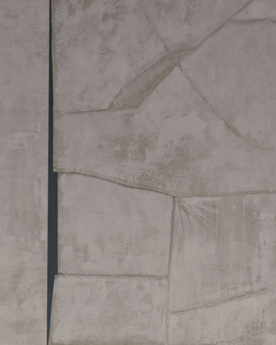 Tapet Intonaco, Variant 2 - Gri cu aspect de beton, textura subtila si design geometric.