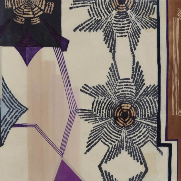 Tapet modern cu design geometric abstract, cu culori neutre și vibrante.