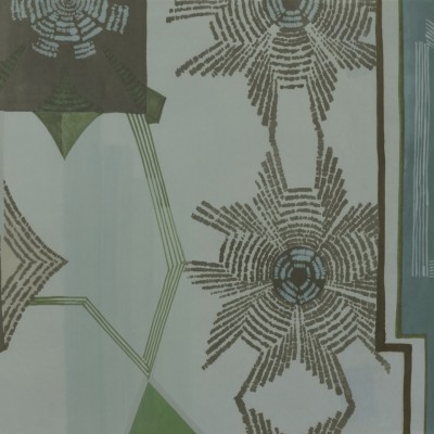 Tapet cu design geometric, Magister, Variant 2, nuanțe de gri și verde