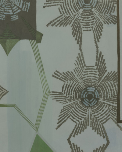 Tapet cu design geometric, Magister, Variant 2, nuanțe de gri și verde
