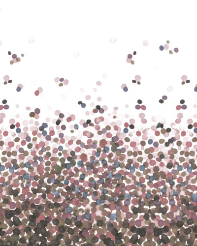 Tapet cu cercuri colorate in nuante delicate de roz, maro si albastru. Design modern si elegant.