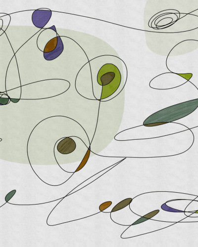 Tapet abstract cu linii delicate si forme geometrice, Pirouette Variant 2.