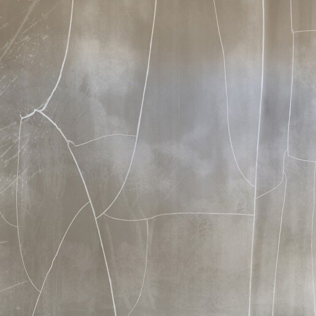 Tapet abstract cu design minimalist, in nuante de gri si alb.