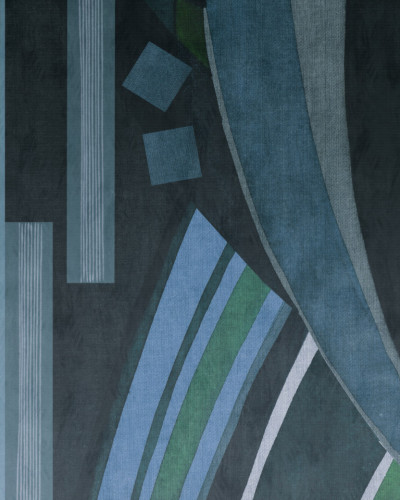 Tapet abstract cu design modern in nuante de albastru, verde si gri