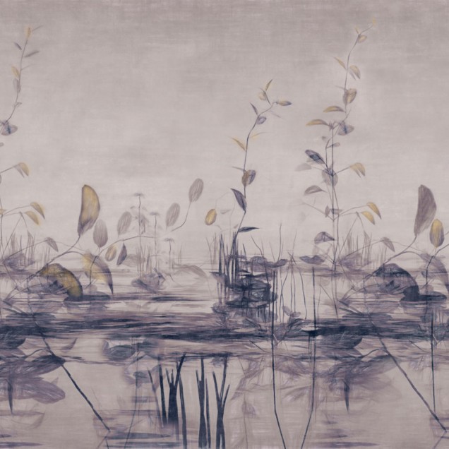Tapet Stillness Variant 1, cu flori delicate, perfect pentru a crea o ambianță relaxantă.