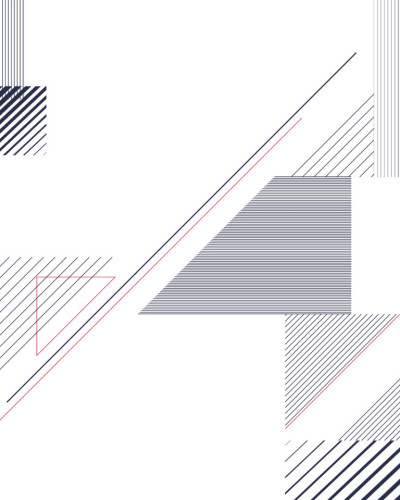 Tapet cu design geometric, in culori alb, bleumarin si rosu