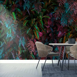 Fototapet Neon Tropical Jungle 3D, dintr-o bucată, GrandCanvas