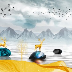 Fototapet Modern Nature Canvas 3D, dintr-o bucată, GrandCanvas