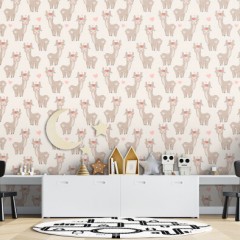 Fototapet Happy Heart Llamas, dintr-o bucată, GrandCanvas