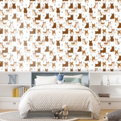 Fototapet Kawaii Corgi, dintr-o bucată, GrandCanvas