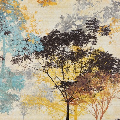 Fototapet Trees Vintage Wall Paint 3D, dintr-o bucată, GrandCanvas,  