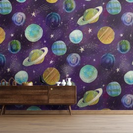 Fototapet Painted Planets, dintr-o bucată, GrandCanvas