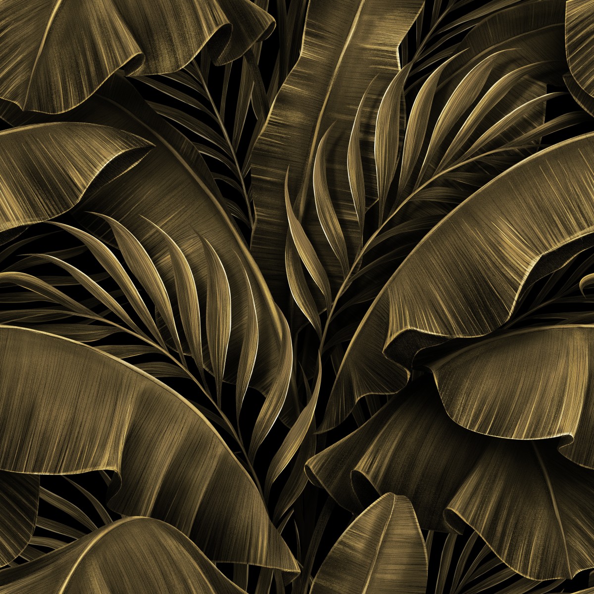 Fototapet Grunge Tropical Leaves 3D, dintr-o bucată, GrandCanvas,  