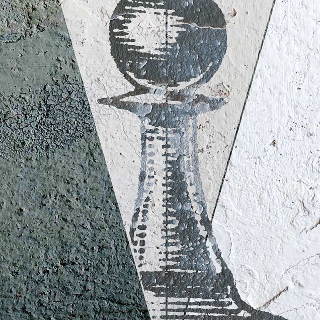Tapet contemporan cu design geometric și piese de șah  