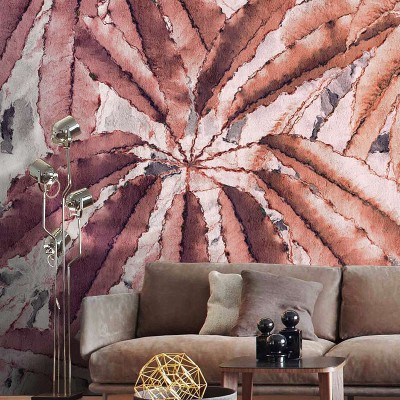 Wallpaper contemporan cu design abstract inspirat din motive tropicale.