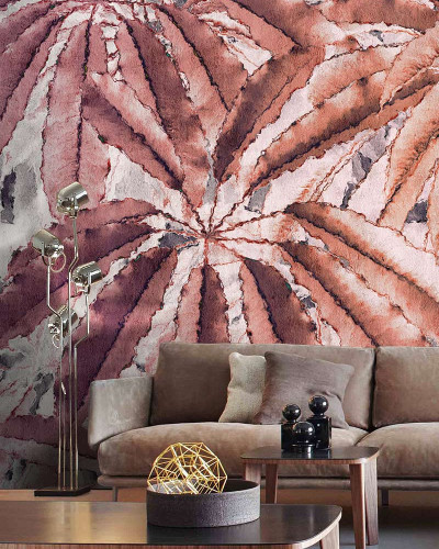 Wallpaper contemporan cu design abstract inspirat din motive tropicale.