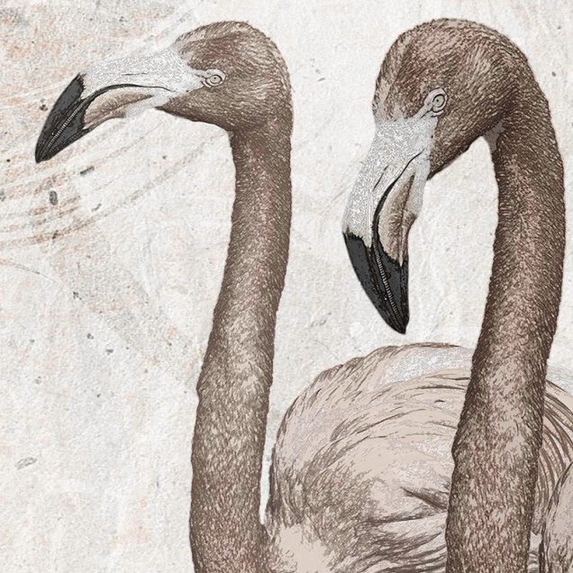 Tapet cu flamingos pentru un dormitor modern