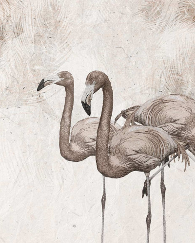 Tapet cu flamingos pentru un dormitor modern