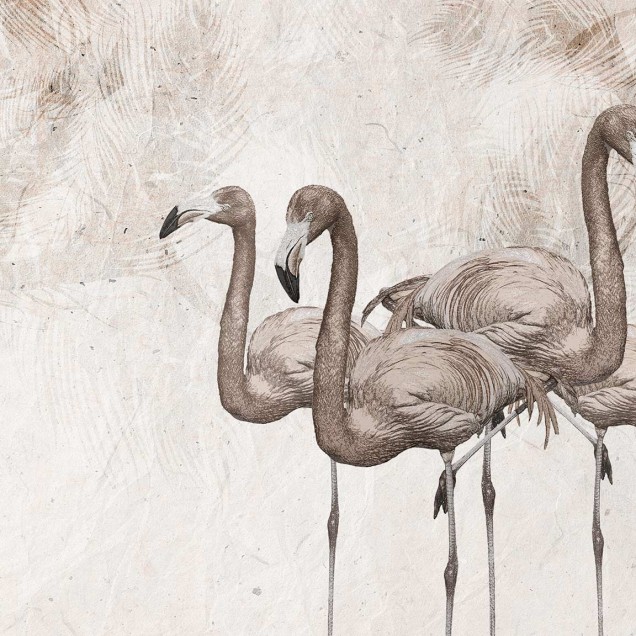 Tapet cu flamingos pentru un dormitor modern