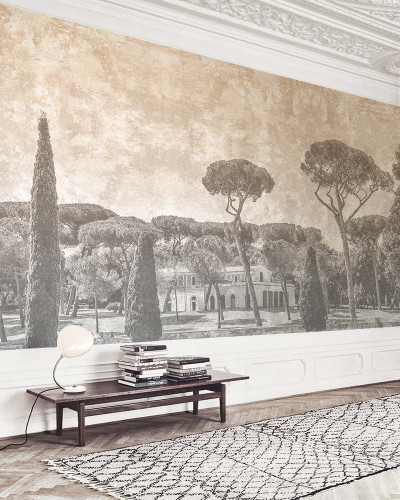 Wallpaper La Hacienda cu o imagine a unei case mediteraneene inconjurate de arbori