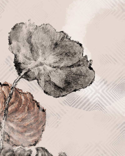 Wallpaper cu flori delicate, model contemporan, ideal pentru dormitor