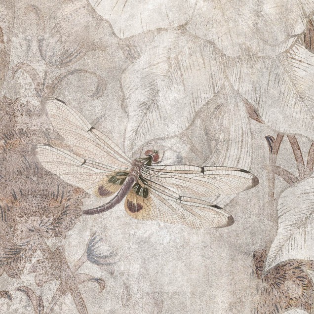 Tapet contemporan cu design floral delicat