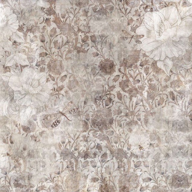 Tapet contemporan cu design floral delicat