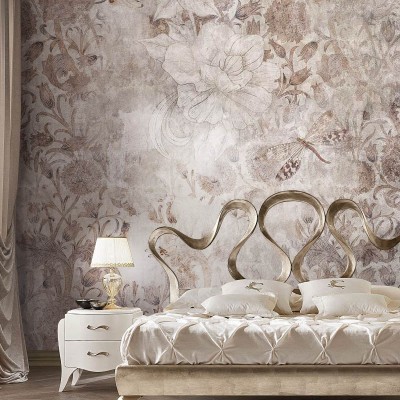 Tapet contemporan cu design floral delicat