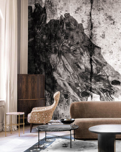 Tapet mural cu cai sălbatici, design contemporan