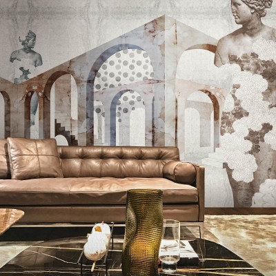Tapet Neometropolis II cu design modern, inspirat din arhitectura clasică.