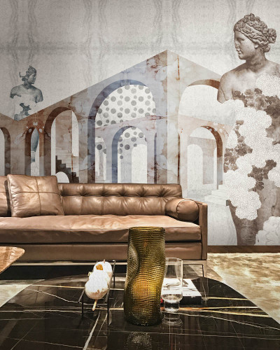 Tapet Neometropolis II cu design modern, inspirat din arhitectura clasică.