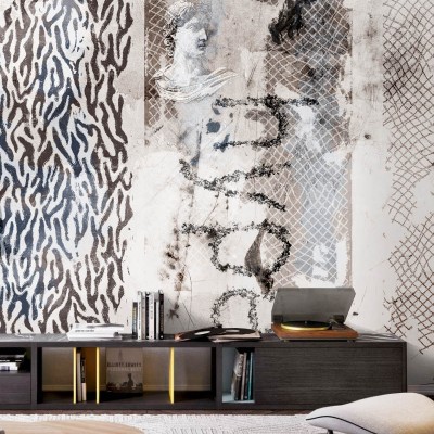 Fototapet modern cu design abstract cu un bust de om in stil clasic