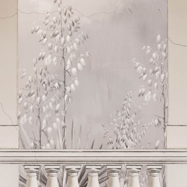 Fototapet cu arce elegante și o perspectivă a unei grădini, potrivit pentru decorarea livingului, dormitorului sau holului.