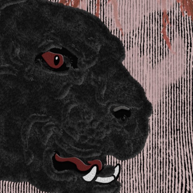 Wallpaper modern cu o panteră neagră pe un fundal texturat