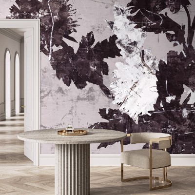 Tapet cu design floral abstract, perfect pentru un living, dormitor sau hol.