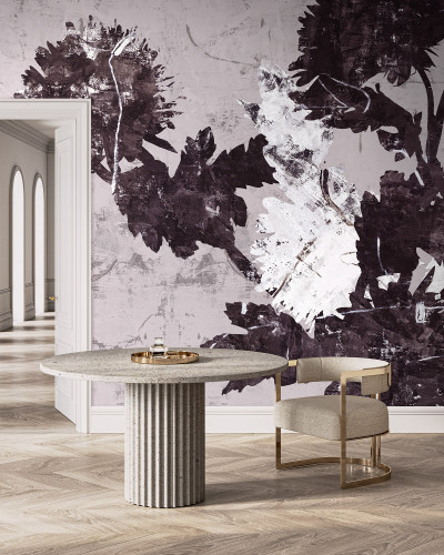 Tapet cu design floral abstract, perfect pentru un living, dormitor sau hol.