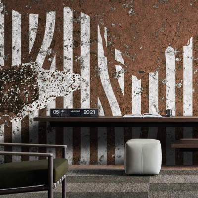 Tapet contemporan Terrazzo, cu design unic de terrazzo pe fundal de beton, ideal pentru living, dormitor sau birou.