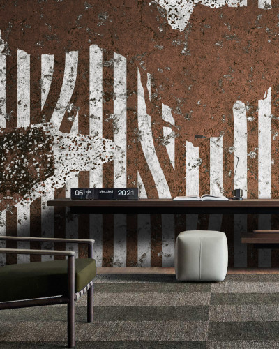 Tapet contemporan Terrazzo, cu design unic de terrazzo pe fundal de beton, ideal pentru living, dormitor sau birou.