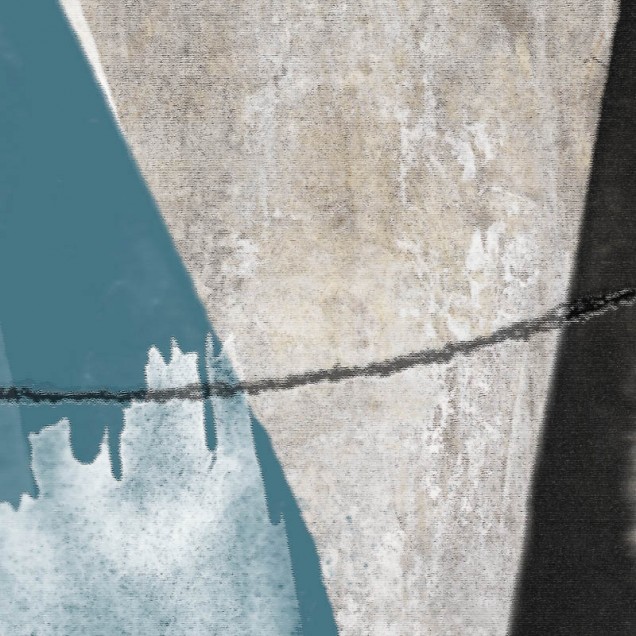 Tapet contemporan Idea Murale cu design abstract, in nuante de gri, negru si albastru