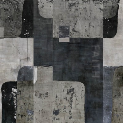 Tapet abstract cu design minimalist in nuante de gri si negru.